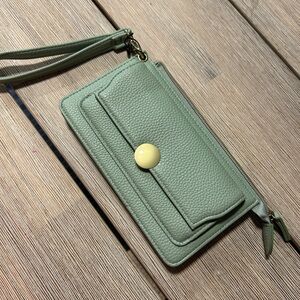 Sage green wristlet